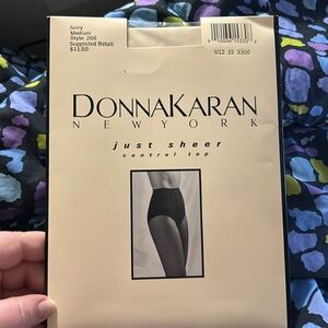 1990 Vintage DONNA KARAN SHEER BEIGE TIGHTs